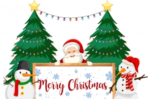 圣诞老人与圣诞快乐元素高清PNG透明图片-免费圣诞节设计素材下载