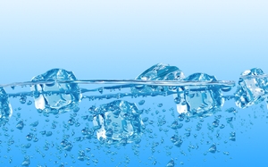 水滴水清新透明蓝色水花水珠 banner