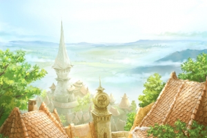 唯美童话小镇插画