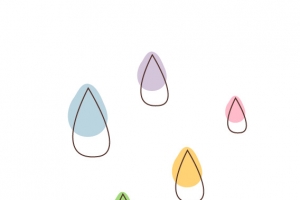 手绘彩色雨滴
