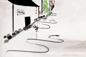 中国风水墨春分柳树banner