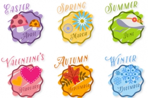 季节性彩绘标签