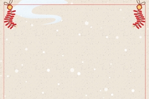 新年放鞭炮卡通黄色雪花背景