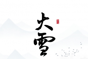 冬季大雪房屋雪花二十四节气