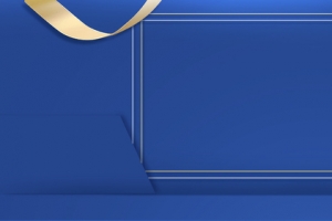 春季上新文艺几何丝带蓝banner