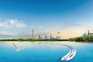 海景别墅海报背景素材