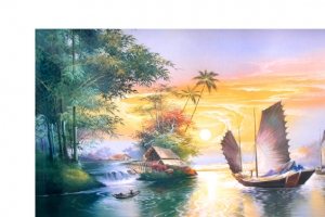 自然风景美丽油画