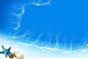 蓝色海边海报背景