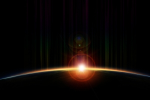 宇宙星球中的光芒海报背景