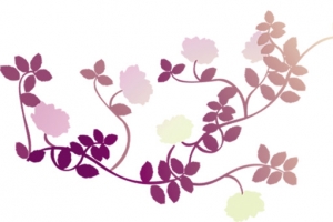 中秋节紫色手绘树叶