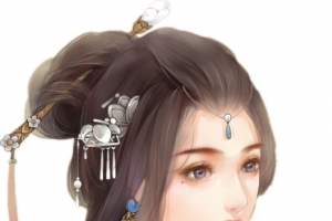 红衣回眸女子古风立绘