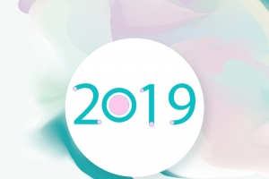 马卡龙柔色流体渐变可爱2019猪年台历封面