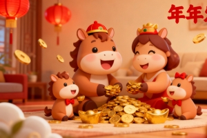 2026年马年 年年发财 金币 元宝 4K壁纸