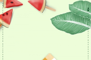 夏天手绘西瓜元素图