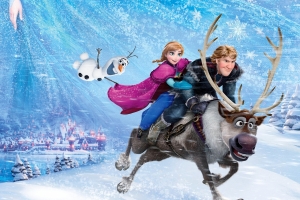 雪天,鹿,安娜,克里斯托夫,雪宝,冰雪奇缘4K壁纸