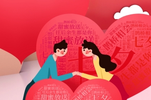 卡通情侣创意节日背景图