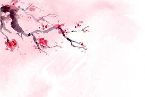 矢量浪漫梦幻粉色桃花背景素材