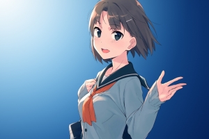 穿校服的女学生4K动漫壁纸